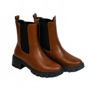 NEW QUPID women's side stretch booties in dark rust
